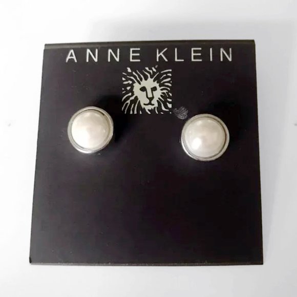 🛍 2 for $25! 🛍 Anne Klein - New Faux Pearl Pierced Studs - Picture 1 of 5